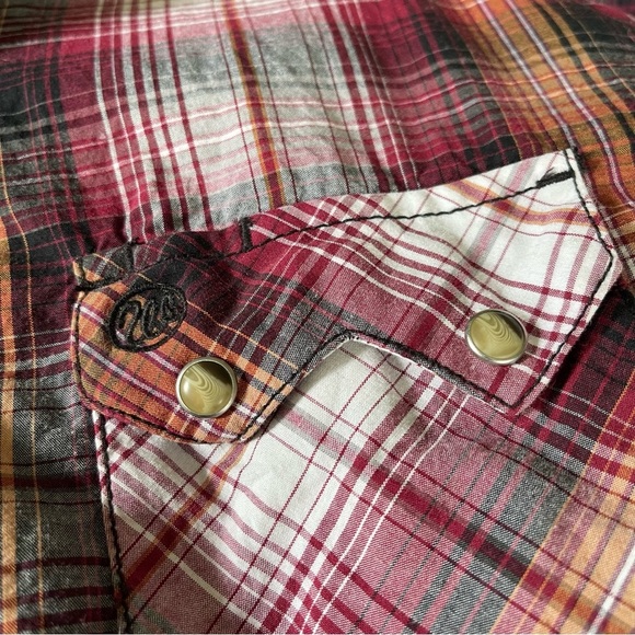 Wrangler men’s Retro Western Shirt Men's XXL Red Long Sleeve Pearl Snaps - Picture 5 of 6